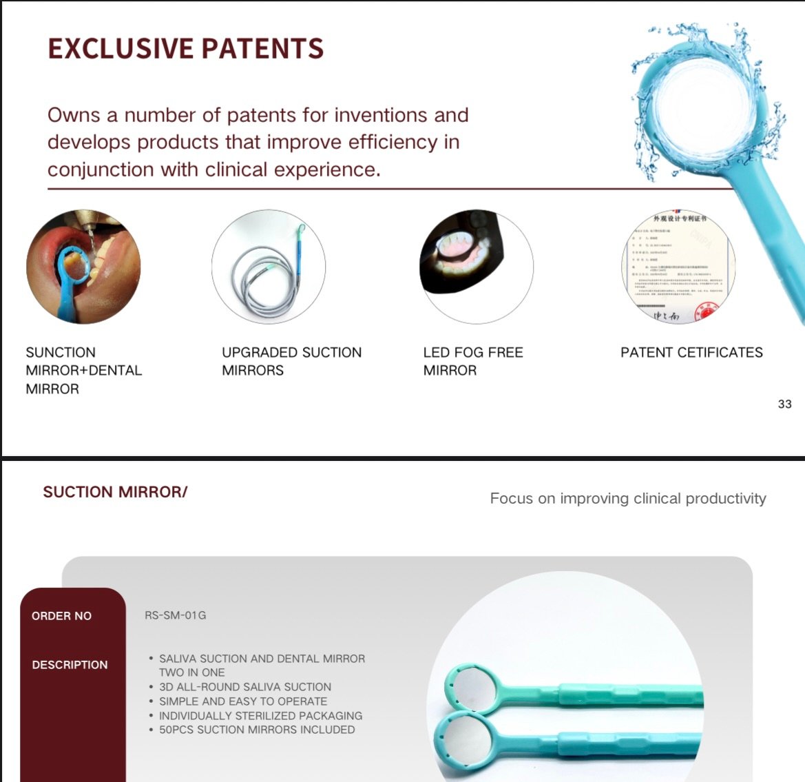 INTRA ORAL SUCTION MIRROR